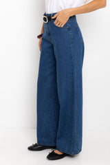 River Wide-Leg Denim Jeans - Mid Blue Wash