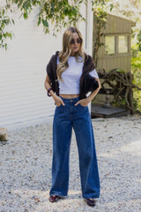River Wide-Leg Denim Jeans - Mid Blue Wash