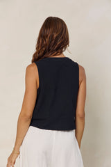 Sofia Pleat Top - Black - The Self Styler