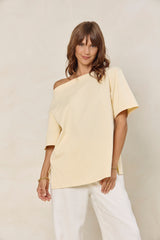 Arden Off-The-Shoulder Tee - Yellow - The Self Styler