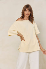 Arden Off-The-Shoulder Tee - Yellow - The Self Styler