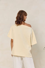 Arden Off-The-Shoulder Tee - Yellow - The Self Styler