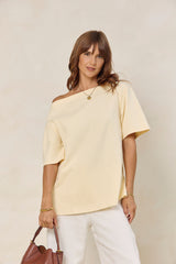 Arden Off-The-Shoulder Tee - Yellow - The Self Styler