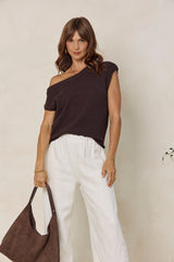 Avalon Off-The-Shoulder Top - Espresso - The Self Styler