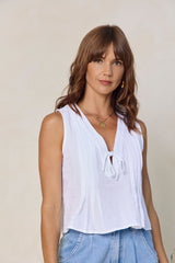 Sofia Pleat Top - White - The Self Styler