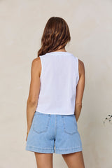 Sofia Pleat Top - White - The Self Styler