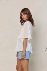 Nyla Boho Top - White - The Self Styler