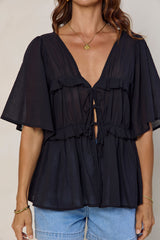 Nyla Boho Top - Black - The Self Styler