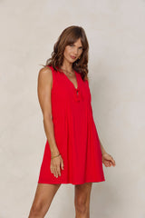 Aurora Mini Dress - Red - The Self Styler