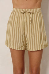 Emma Stripe Shorts - Yellow - The Self Styler