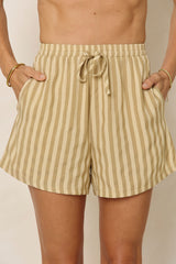 Emma Stripe Shorts - Yellow - The Self Styler