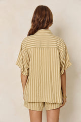 Harper Stripe Shirt - Yellow - The Self Styler