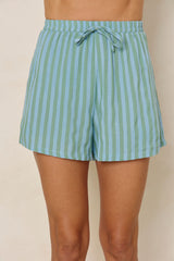Emma Stripe Shorts - Blue - The Self Styler