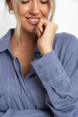 Jagger Relaxed Pinstripe Shirt - Blue