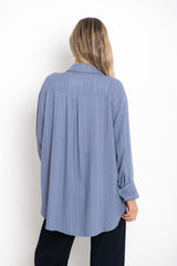 Jagger Relaxed Pinstripe Shirt - Blue