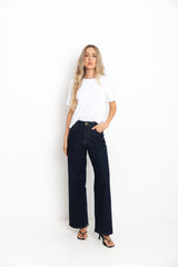 Harper Wide Leg Jeans - Dark Indigo - The Self Styler