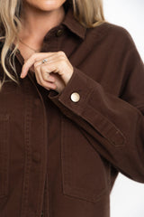 Duke Oversized Denim Shirt - Chocolate - The Self Styler