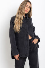 Duke Oversized Denim Shirt - Black Wash - The Self Styler