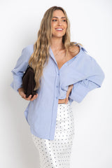 Aston Cotton Shirt - Chalk Blue - The Self Styler