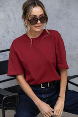 Sonny Relaxed-Fit Tee - Burgundy