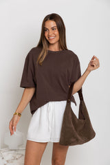 Sonny Relaxed-Fit Tee - Choc Brown - The Self Styler