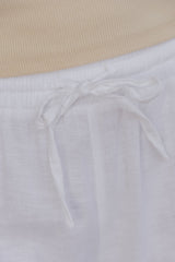 Tully Wide-Leg Linen Blend Pants - White