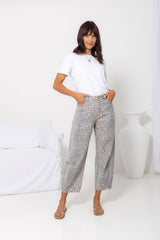 Zadie Barrel Denim Jeans - Leopard Print