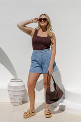 Byron Denim Shorts - Mid Wash