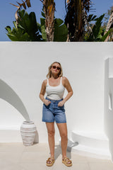 Jayce Denim Shorts - Mid Wash