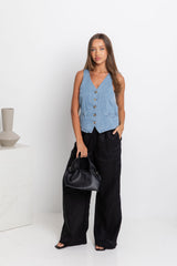 Ari Vest Top - Denim