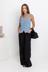 Ari Vest Top - Denim