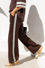 Ryder Jogger Stripe Pant - Chocolate - The Self Styler
