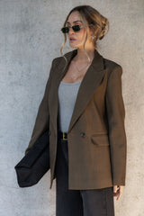Eli Boyfriend Blazer Jacket - Olive