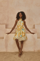 Tahiti Hatler Neck Mini Dress - Paradise Print - Girl and the Sun - The Self Styler