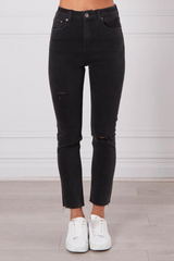 Taylor High-Rise Mum Jeans - Black Wash - The Self Styler