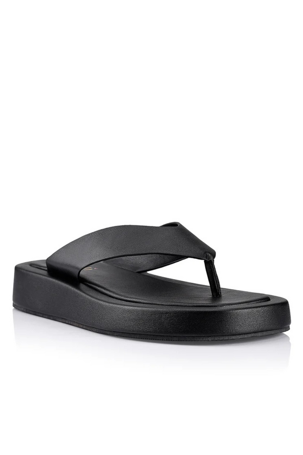 Bouncer II Platform Thongs - Black Smooth - The Self Styler