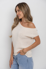 Avalon Off-The-Shoulder Top - Ivory Cream