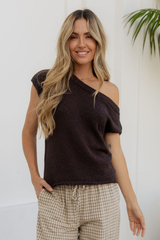 Avalon Off-The-Shoulder Top - Espresso