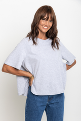 Jude Cotton Swing Tee - Grey Marle