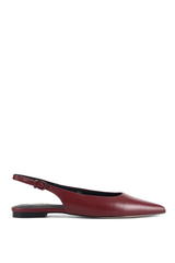 Lola Sling Back Flats - Wine Leather