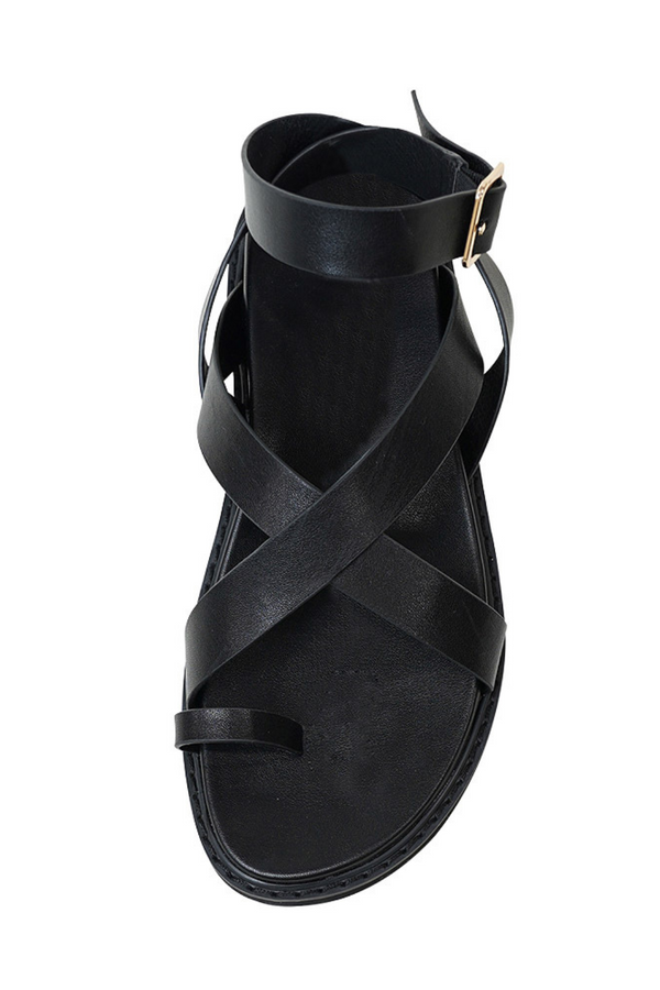 Zinnia Gladiator Sandal - Black - The Self Styler