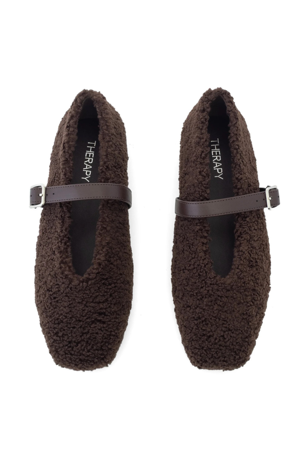 Tilt Teddy Ballet Flats - Chocolate