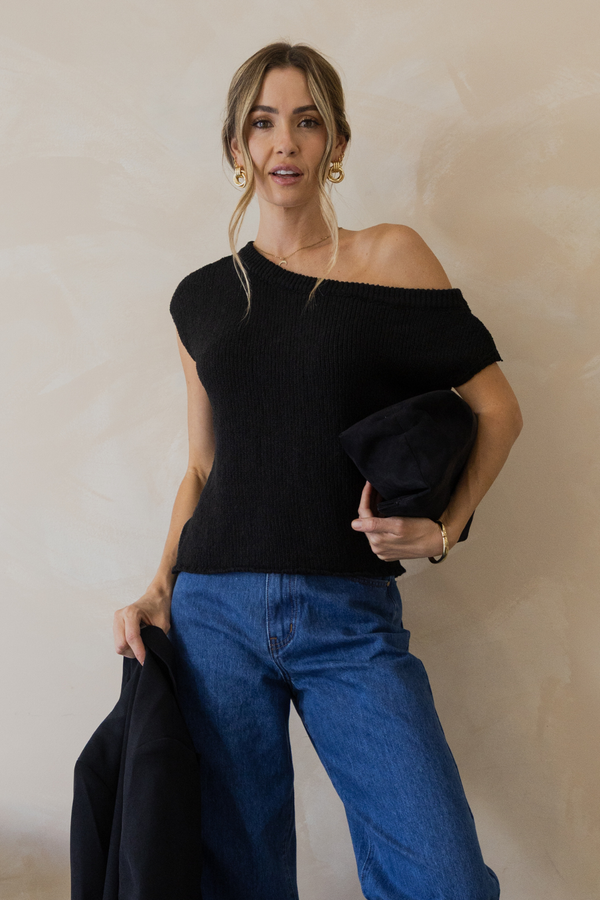 Avalon Off-The-Shoulder Top - Black