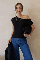 Avalon Off-The-Shoulder Top - Black
