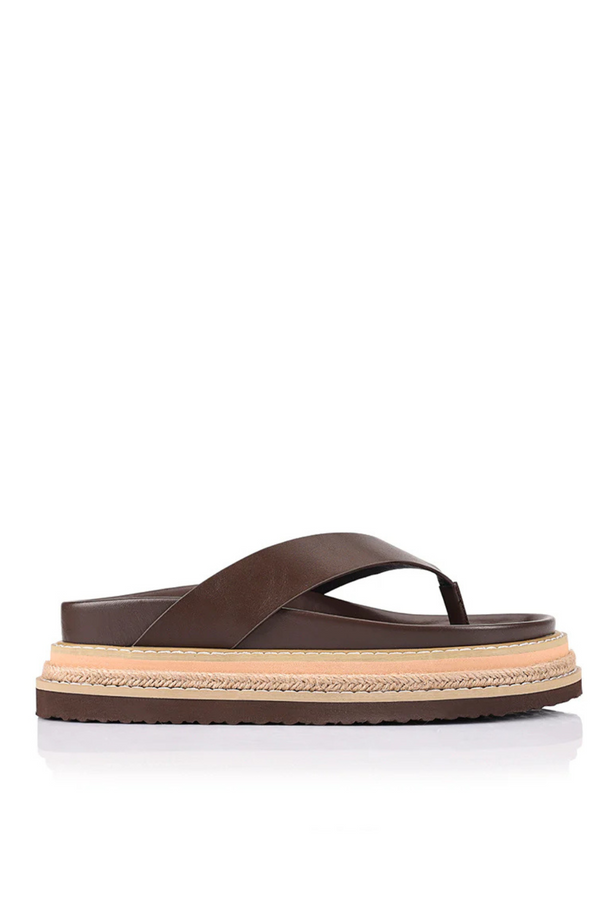 Theo Platform Thongs - Chocolate Brown - The Self Styler