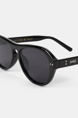 Blanc Round Frame Sunglasses - Black