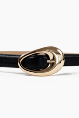 Celina Skinny Belt - Black/Gold