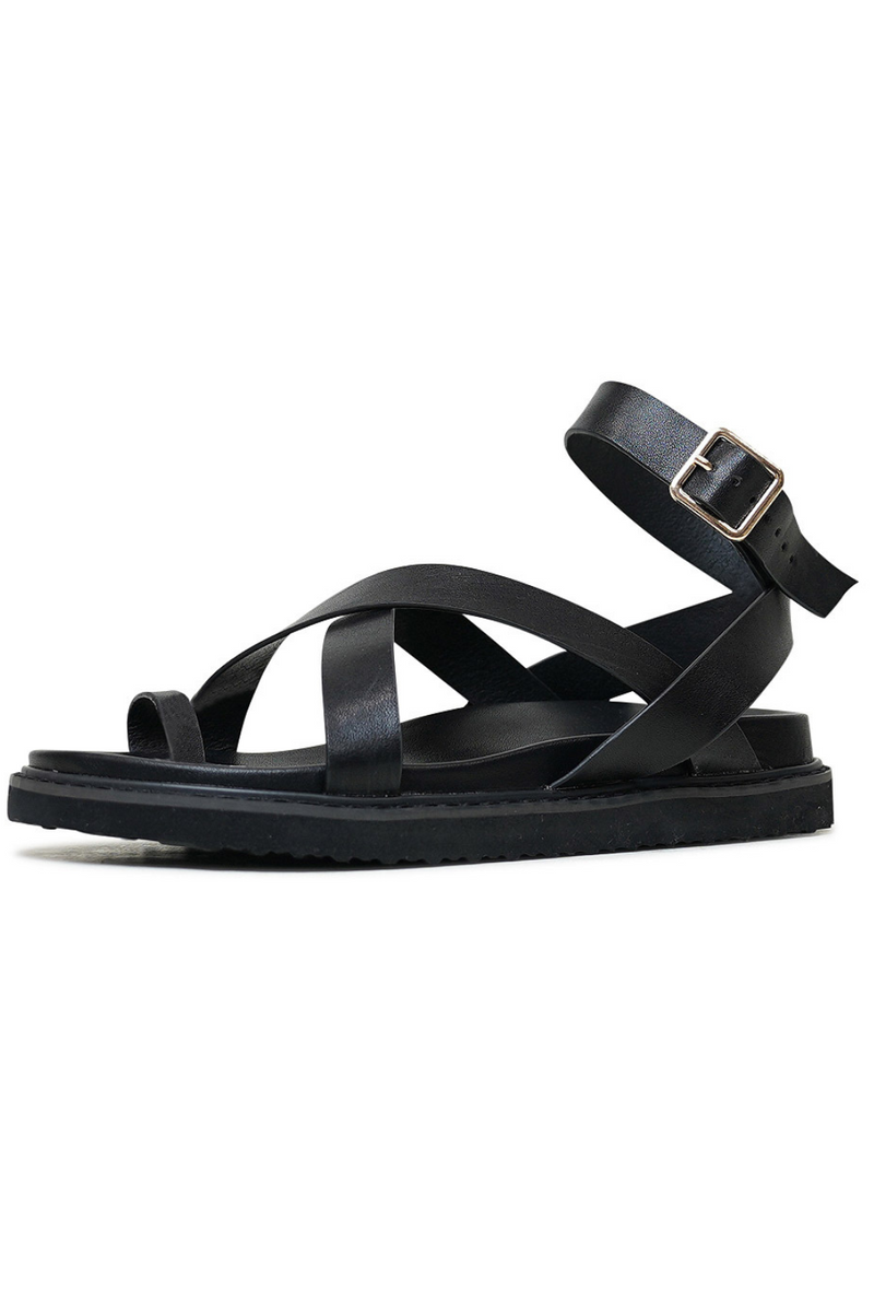 Zinnia Gladiator Sandal - Black - The Self Styler