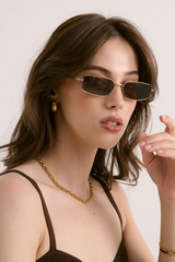 Gwenyth Polarised Metal Frame Sunglasses - Brown