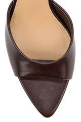 Maxwell Mule Wedges - Chocolate Brown Vintage Leather